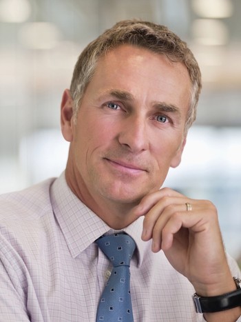 Businessman taking a private language course in German