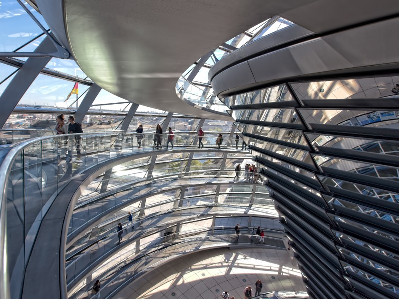 Interior of the Reichstag dome during a language stay in Berlin